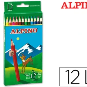 Lápices de colores Alpino 658 caja de 12 colores largos