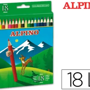 Lápices de colores Alpino 656 caja de 18 colores largos