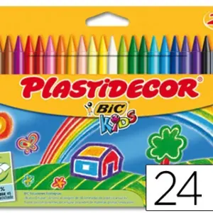 Lápices cera Plastidecor caja de 24 colores surtidos
